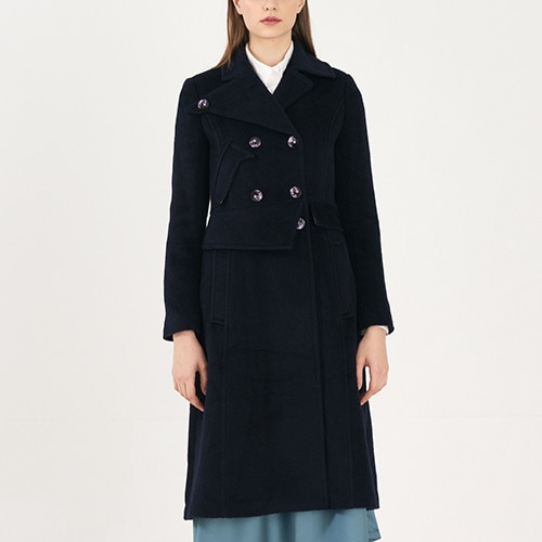 Alpaca Dante Structural Double Breasted COAT_DARK-NAVY