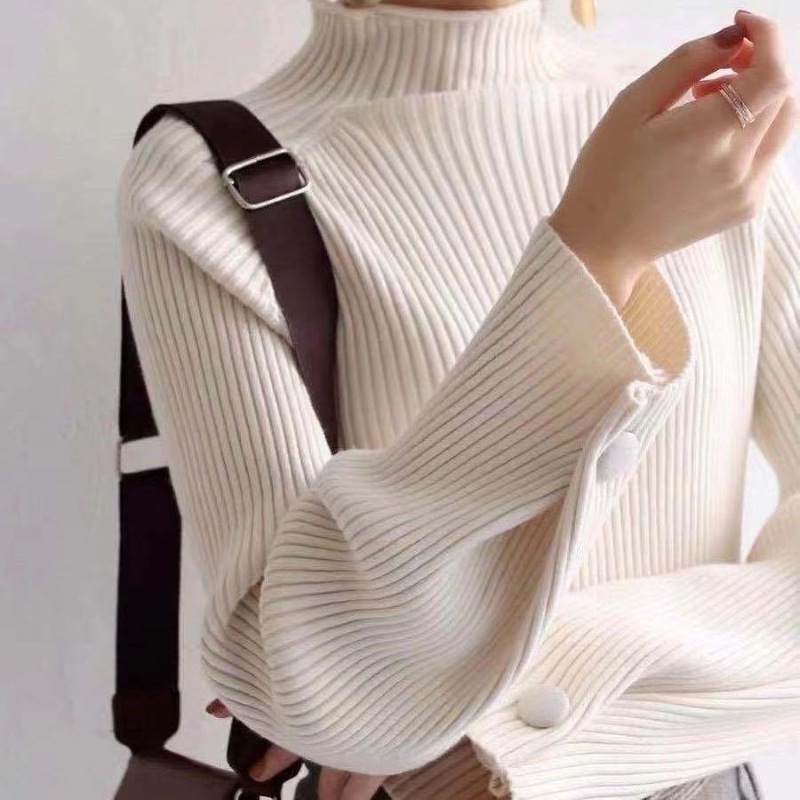 トップス ニット タートルネック レディース リブ リブニット セーター 長袖 プルオーバー インナー ハイネック シンプル 大人 上品 おしゃれ 個性的 春 秋 冬 お出かけ 休日 旅行 普段使い