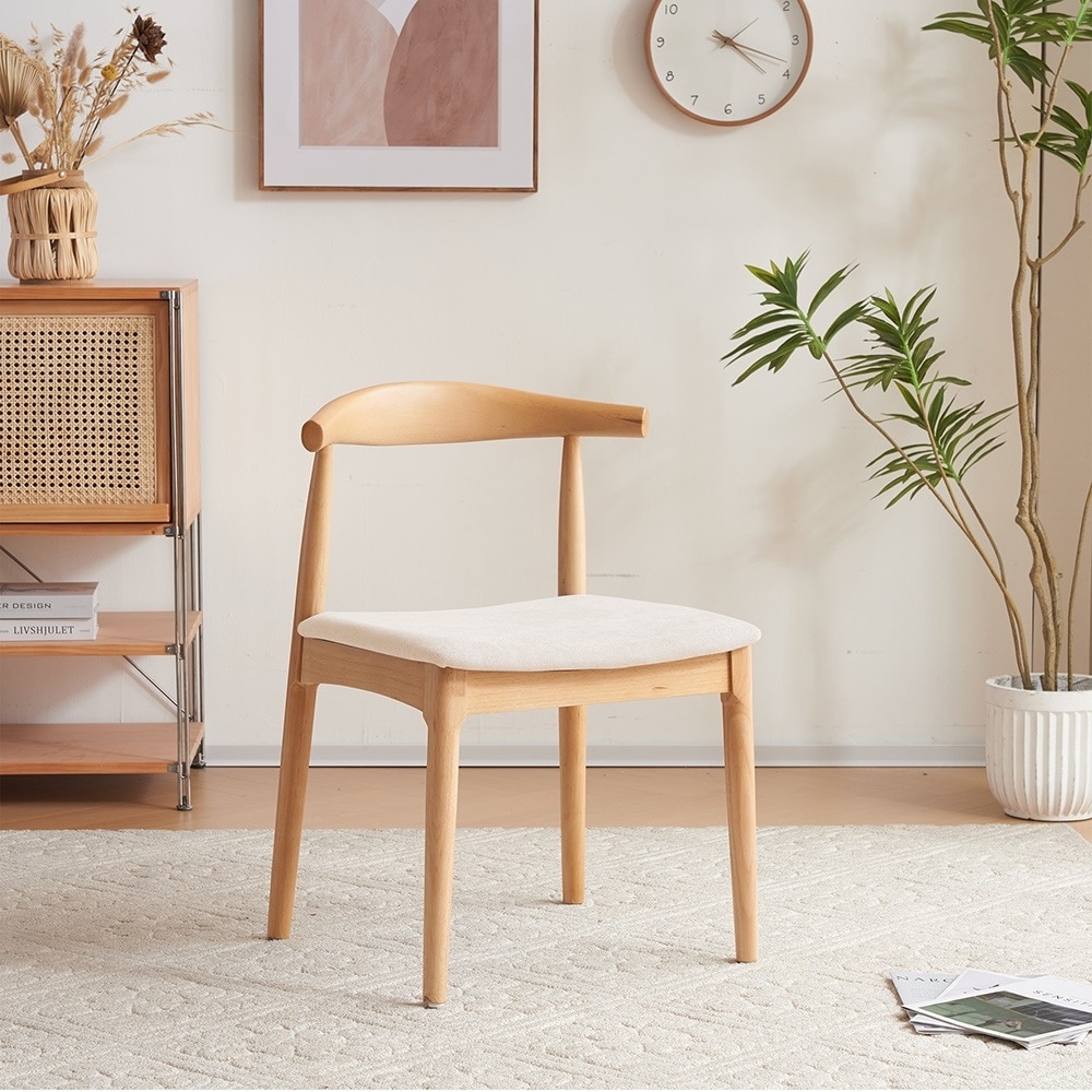 【国内即日発送】ナチュラル+ブラック ダイニングチェア 椅子 木製 PU座面 おしゃれ イス リビング チェア 人気 ナチュラル