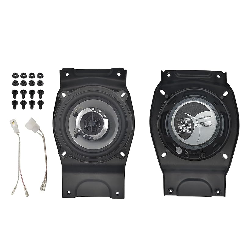 HOLACAR リヤスピーカーブラケット インナーバッフルボードジムニー アクセサリー ジムニーJB64 とJB74に適用 ワイヤーハーネス付き ブラック セット買い (スピーカー付きブラック）