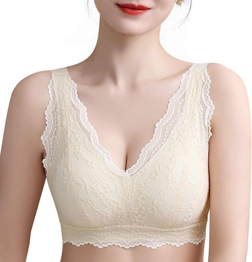 ナイトブラ 夜用ブラジャー ノンワイヤー 脇高設計 無縫製 レース 通気性 締め付け感なし 寝ている間のバストサポート