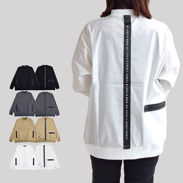 LUXE/R ラグジュ ゴルフ トップス ロンT プルオーバー 袖プリントストレッチ布帛プルオーバー メンズ レディース ユニセックス 長袖 春 秋 冬 M L XL 45851
