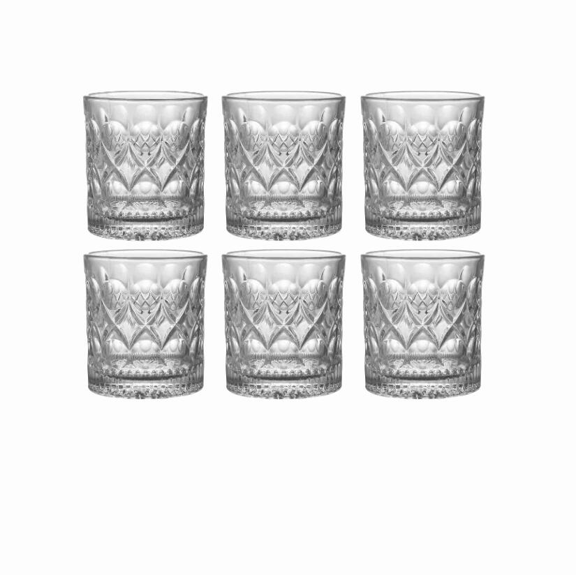 【6個セット】居酒屋スタイル ウイスキー・ブランデー用無鉛ガラスグラス 欧州風デザイン シングルモルトやカクテルにも ビール・ワイン対応 ギフトセットにも最適