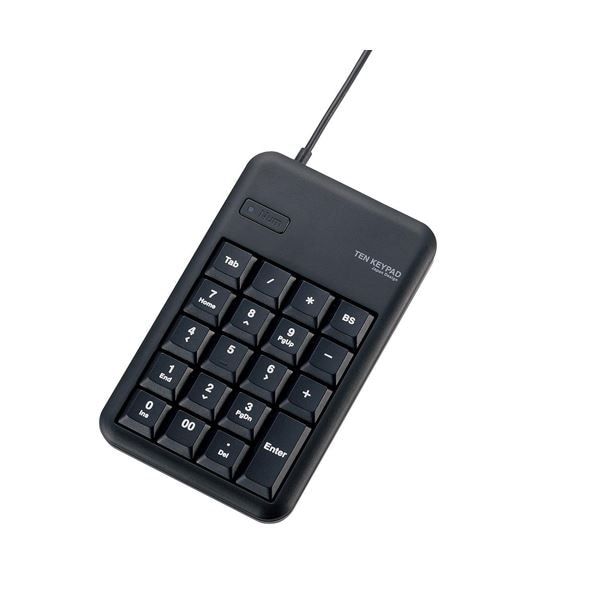 (まとめ)エレコム 2ポートUSB2.0ハブ付きコンパクトUSBテンキーパッド TK-TCM014BK(×2セット)