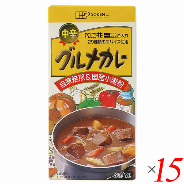 カレー粉 カレールー カレールウ 創健社 グルメカレー（中辛） 115g 15個セット