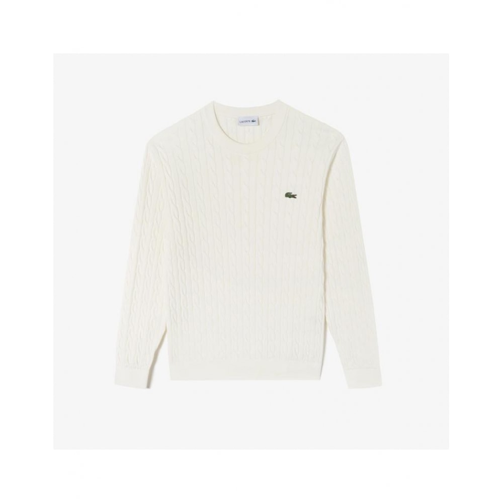 ラコステメンズケーブルロングスリーブクルーネックプルオーバー AH727E-55G XFJ