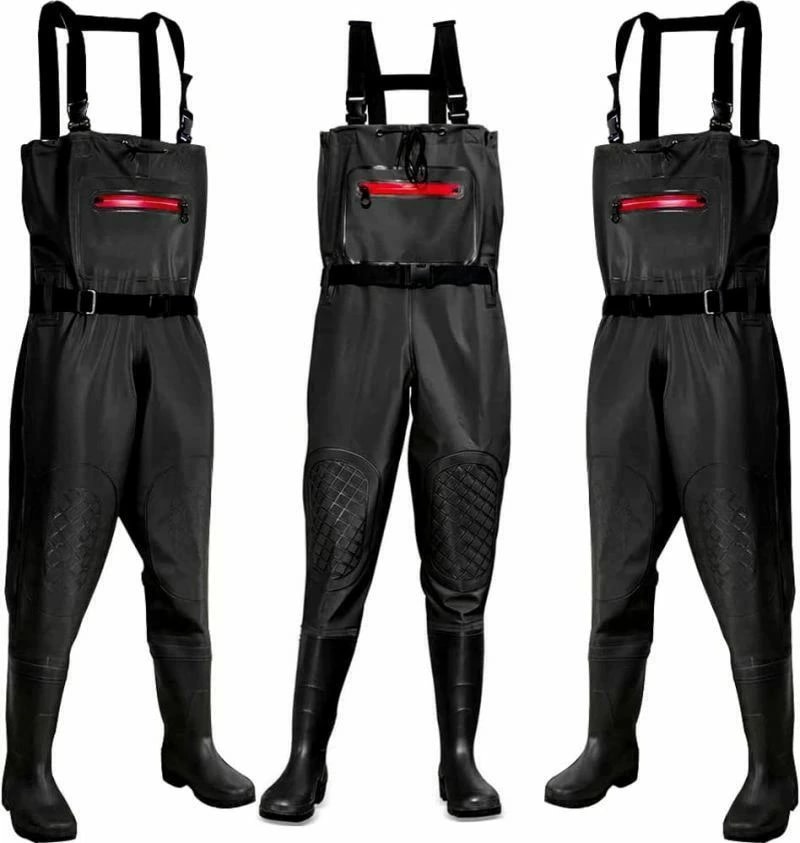 対策 釣り PVCウェーダー 防災 防水 全５サイズ 胴付き長靴 大雨 チェストハイウェーダー ウェーダー