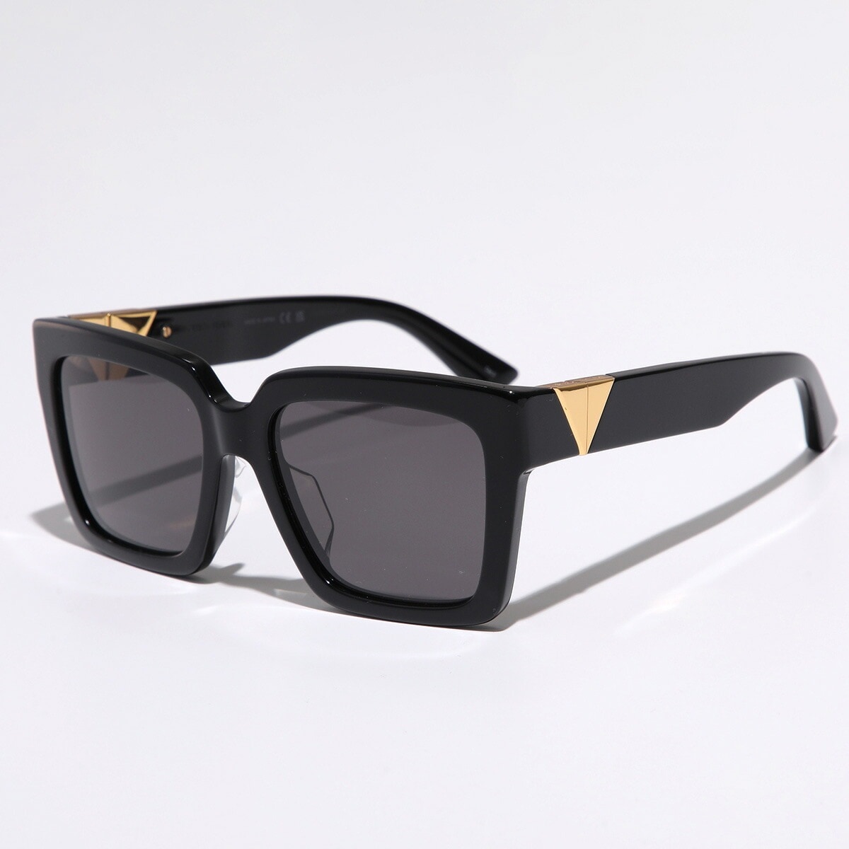 BOTTEGA VENETA ボッテガヴェネタ サングラス BV1198SA レディース ウェリントン型 セルフレーム フルリム ロゴ アイウェア 001/BLACK-BLACK-GREY