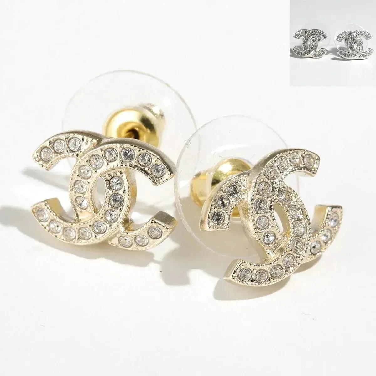 CHANEL シャネル ピアス ABE100 Y02003 レディース ラインストーン ココマーク CCマーク スタッド アクセサリー カラー2色