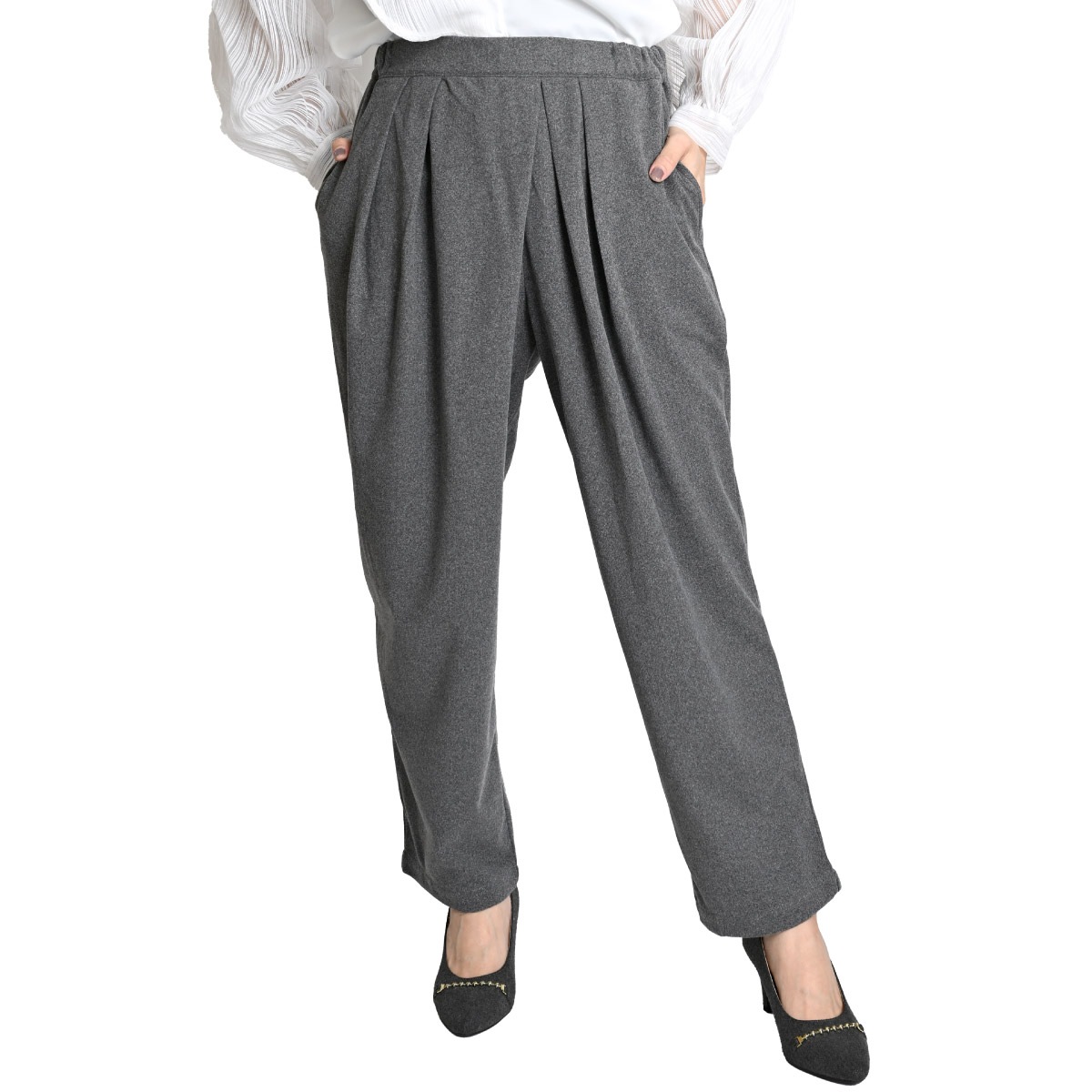 パンツ レディース タックパンツ ボトムス 毎日が待ち遠しくなるウエストラップライクパンツ 秋 冬 オフィスカジュアル トレンド 大人コーデ きれいめ シンプル ベーシック ナチュラル 大人カジュア