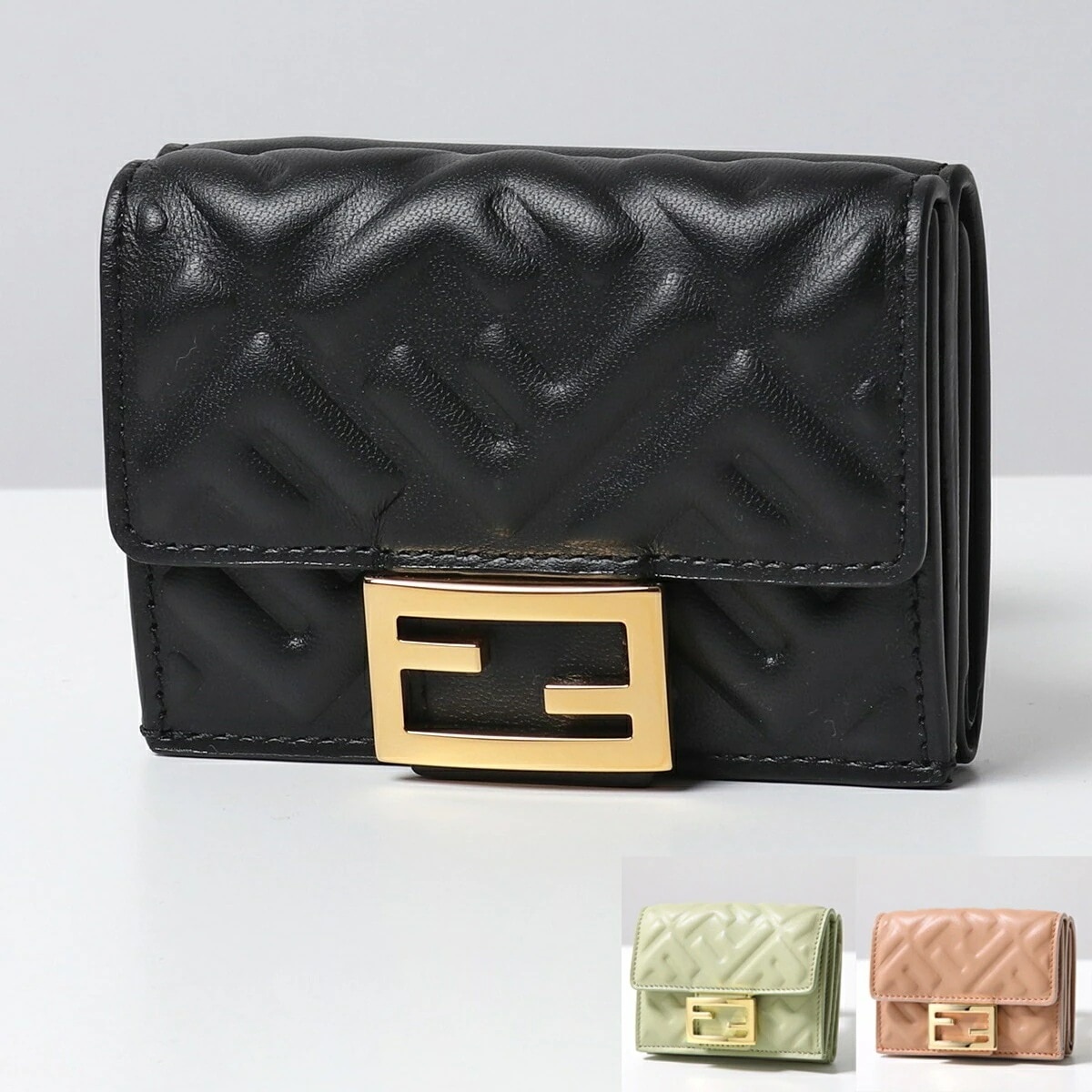 FENDI フェンディ 三つ折り財布 Baguette バゲット 8M0395 AAJD レディース マイクロ FF柄 ミニ財布 レザー カラー6色