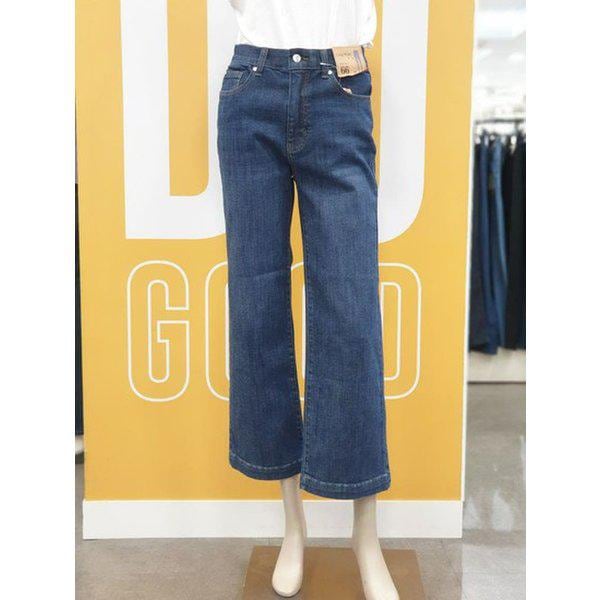 )女性 秋 インバンドクロップワイドスパン ジーンズ NQL661
