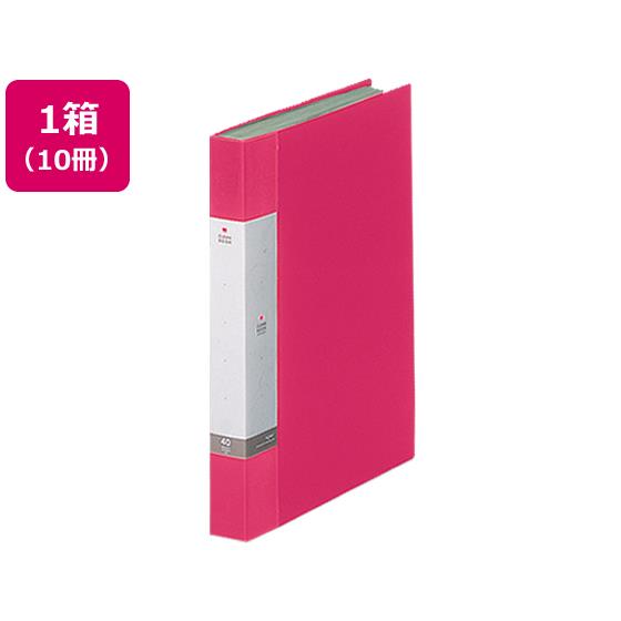 リクエスト クリヤーブック A4タテ 40ポケット 赤 10冊 リヒトラブ G3202-3