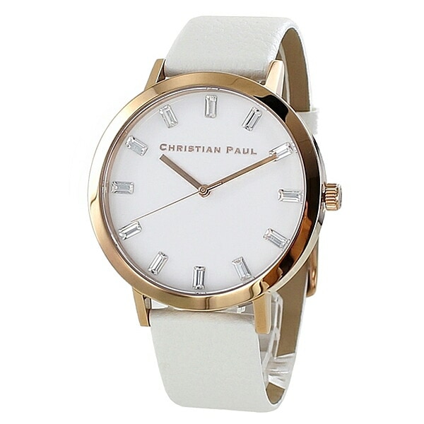 クリスチャンポール 時計 メンズ レディース ユニセックス 腕時計 手表 LUXE ラグゼ 白 ホワイト レザー SW-03 誕生日プレゼント ポイント消化
