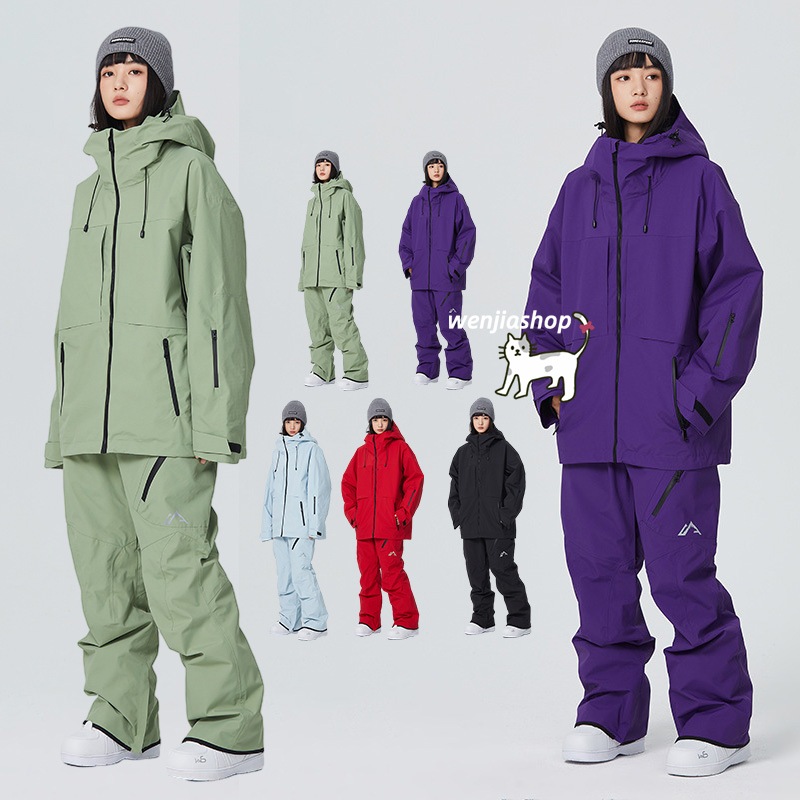 【急速出荷!】スノーボードウェア 上下セット レディース メンズ 防水15000mm スキーウェア ジャケット アウター パーカー ロングパンツ 韓国風 スノボウェア プルオーバー 防水防寒防雪保温防