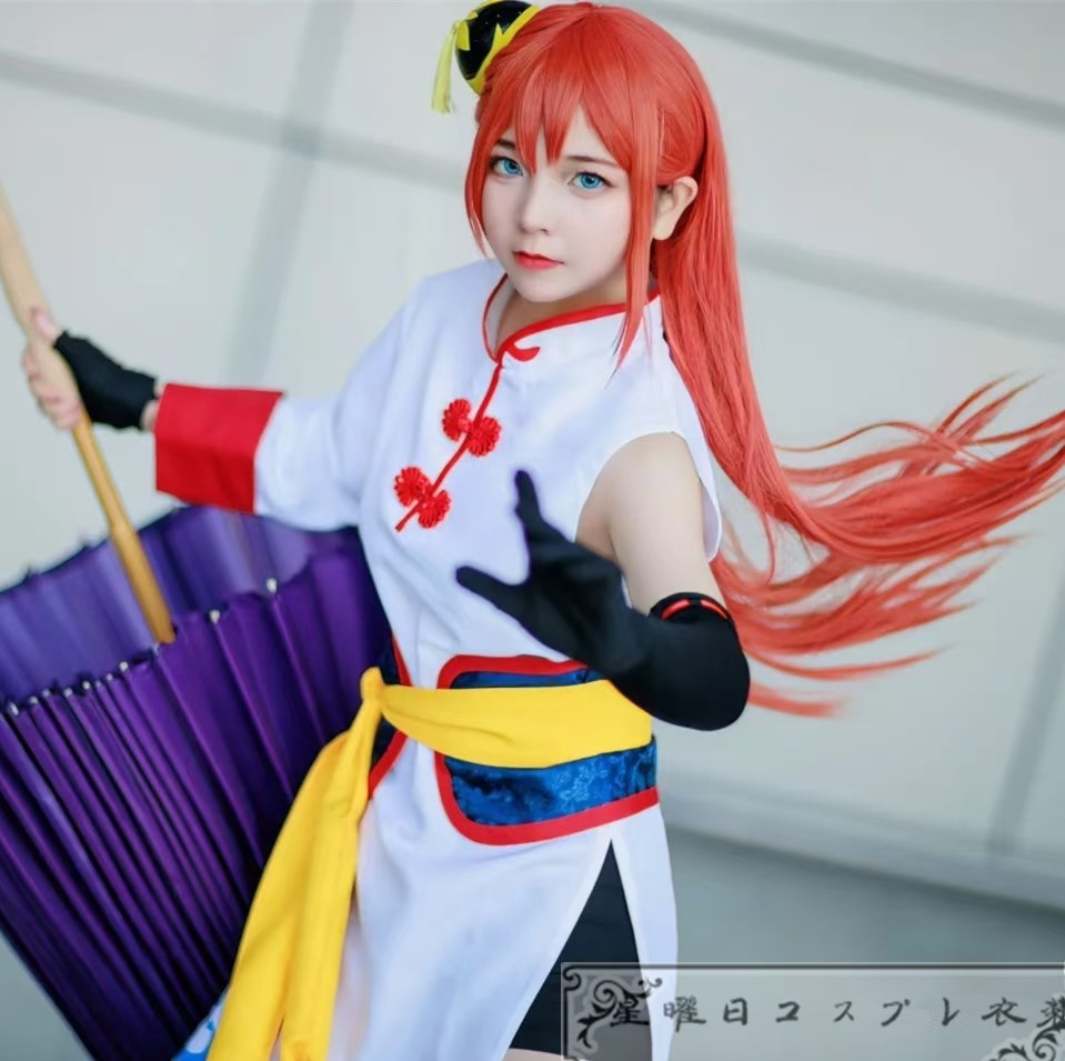 銀魂 万事屋よ永遠なれ 完結篇 神楽 コスプレ衣装 コスチューム 『暗纹生地』