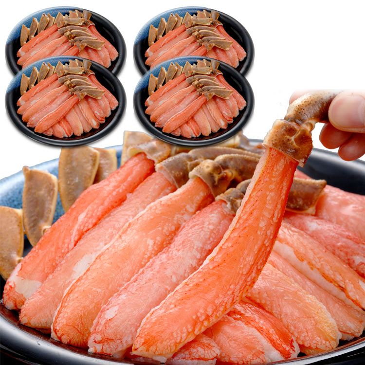 【特大】ズワイガニ 生 剥き身 総重量 2kg 前後 (500g 10～15本前後×4袋) ポーション 棒肉 剥身 カット 脚 足 ずわい ズワイ カニ 蟹 カニ鍋 カニシャブ かにしゃぶ