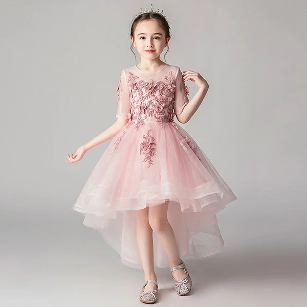 【新作】ドレス 子供 ピアノ 発表会 ピアノ発表会 中学生 ワンピース 女の子 フィッシュテールドレス 結婚式 ジュニア ピアノ発表会ドレス 袖付き パーティードレス イブニングドレス フィッシュテー