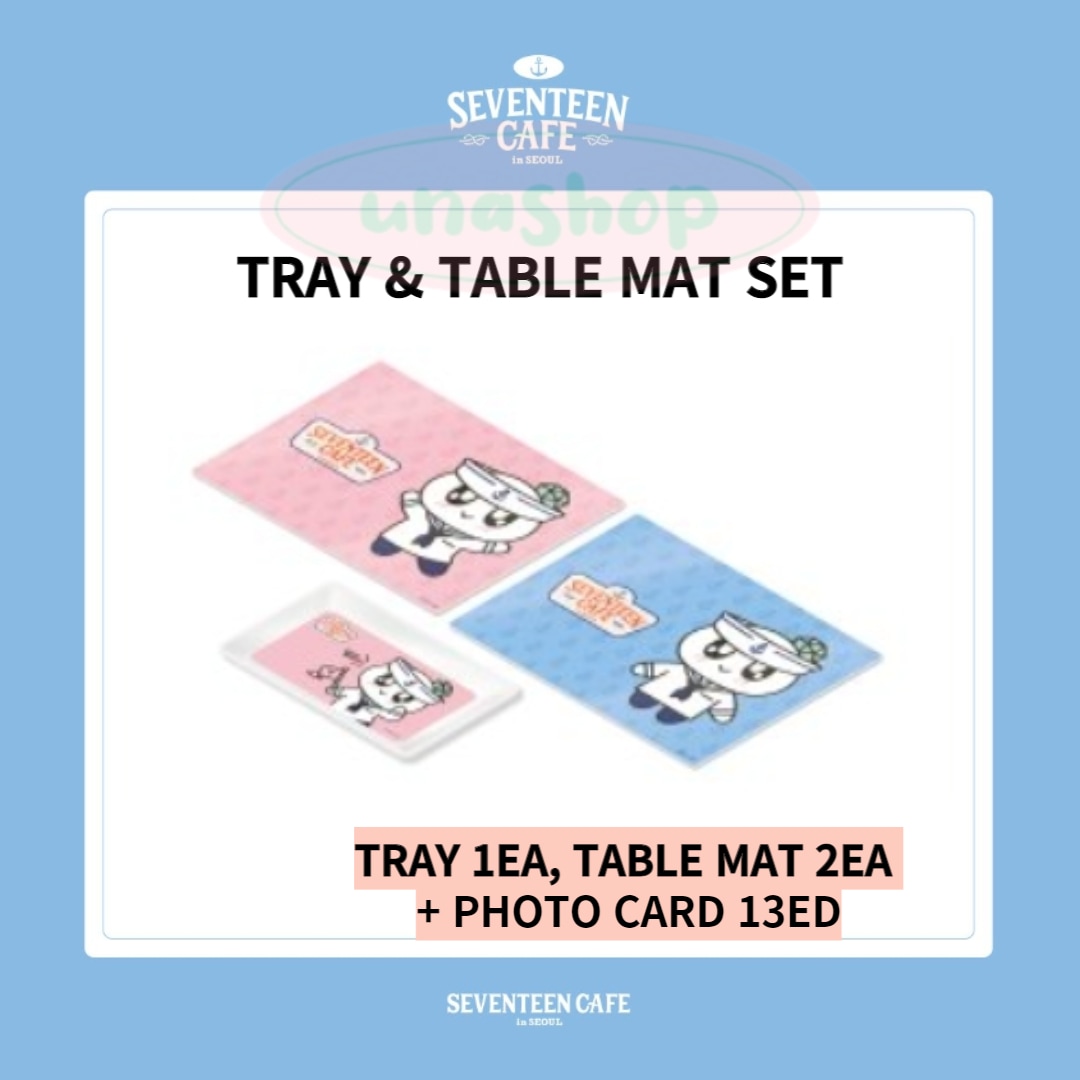 (即時出庫) SEVENTEEN CAFE in SEOUL 公式グッズ TRAY & TABLE MAT SET + PHOTO CARD 13EA
