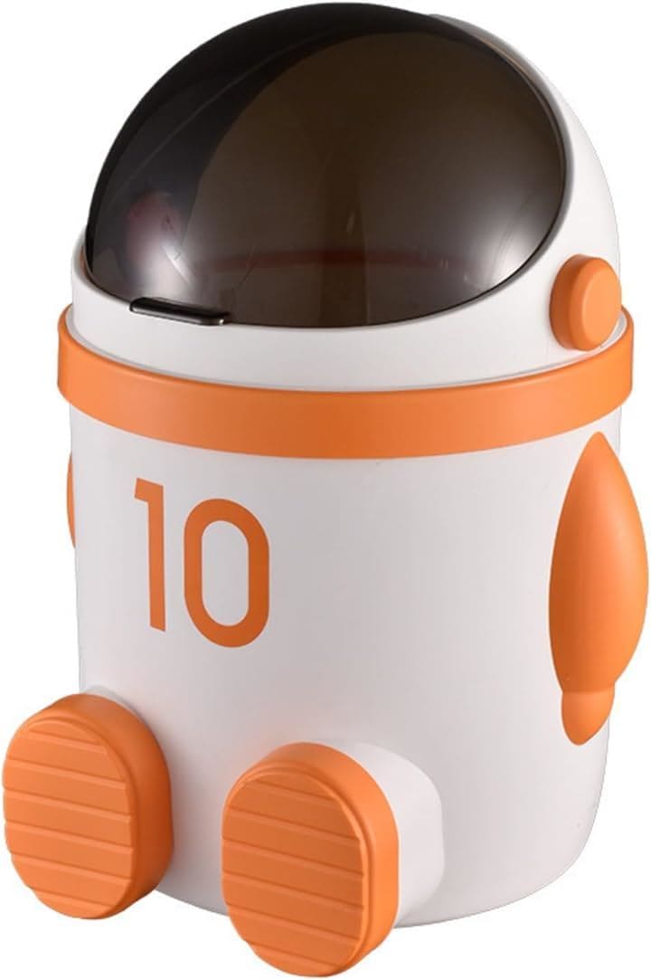 宇宙飛行士 ゴミ箱 収納 ふた付き バケツ インテリア リビング 寝室 子ども部屋 蓋つきゴミ箱 ごみ箱 4L(オレンジ)