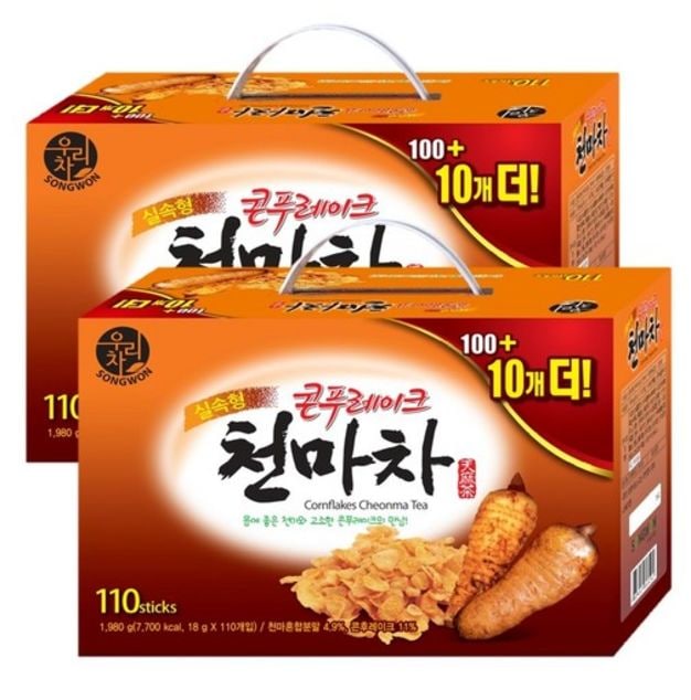 ウリ茶 コーンフレーク/ 天馬茶 18g 110個入り 2箱