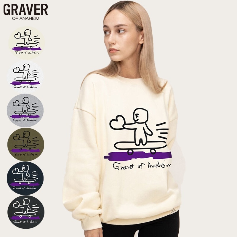 [UNISEX]ヒューマンスケートボードスマイルスウェット_7color