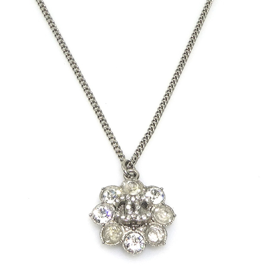 シャネル CHANEL ネックレス ココマーク メタル/ラインストーン シルバー レディース e60985a