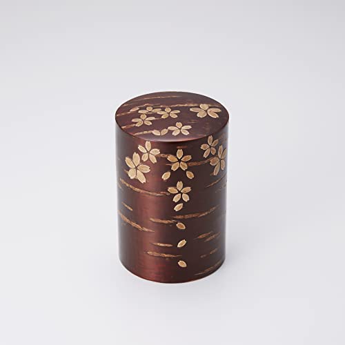 TOMIOKA 冨岡商店 樺細工 総皮茶筒 桜 Lサイズ