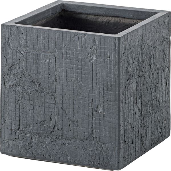 鉢カバー プランターカバー 約幅32x奥行32x高さ32cm ダークグレー グリーンベース 完成品 リビング 店舗 インテリア家具