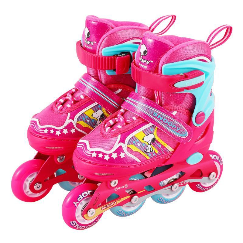 Snoopyスヌーピーローラースケート靴子供用スケート靴子供用ローラースケート靴女の子