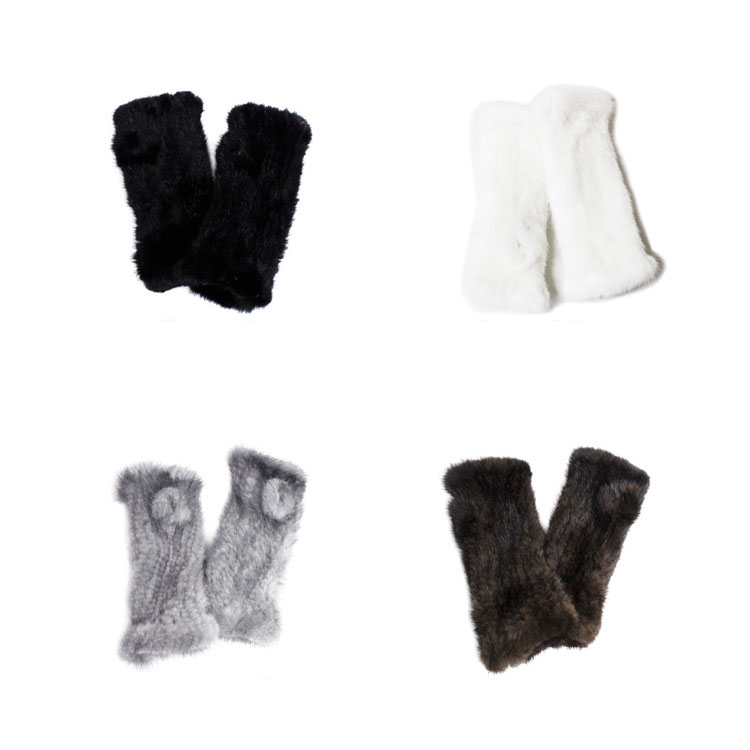 ミンク ファー アームウォーマー ロング リストウォーマー ハンドウォーマー 手袋 グローブ フィンガーレス ストレッチ 毛皮 レディース ギフト プレゼント