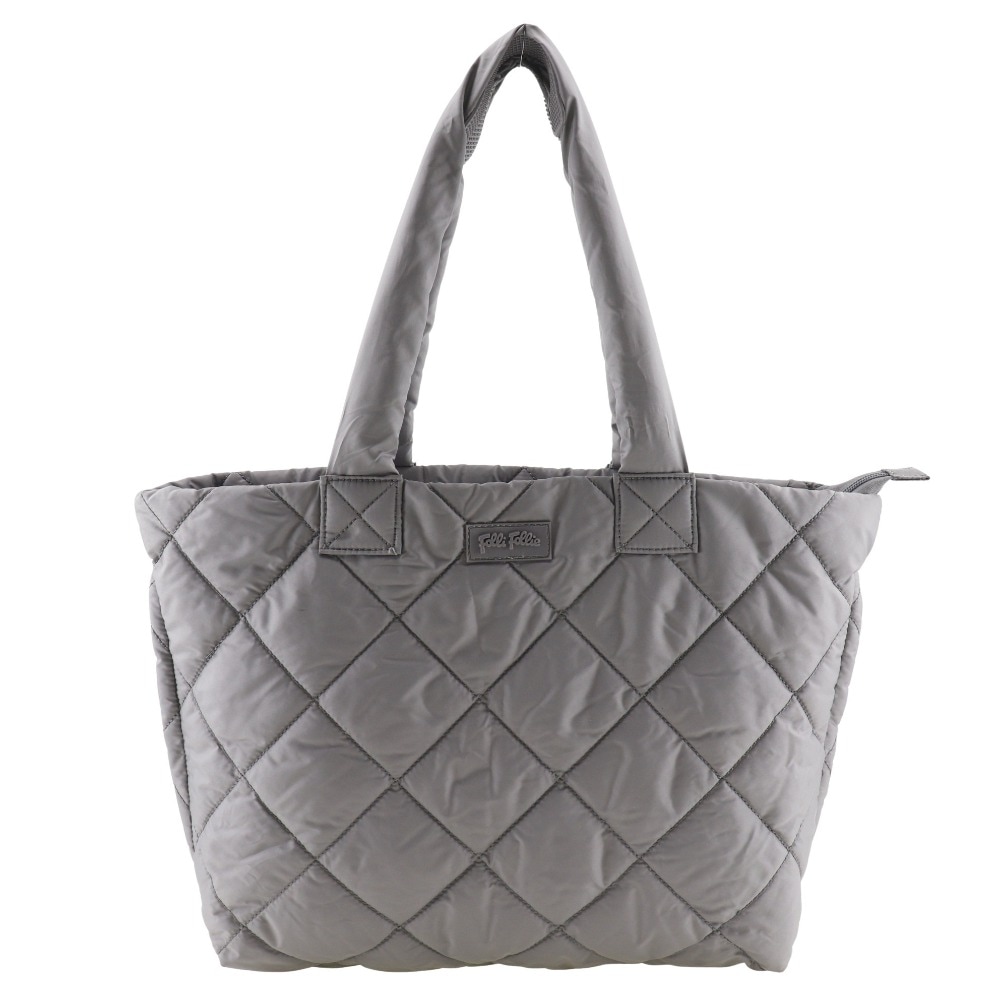 キルティング トートバッグ ナイロン グレー レディース 中古品 A-ランク