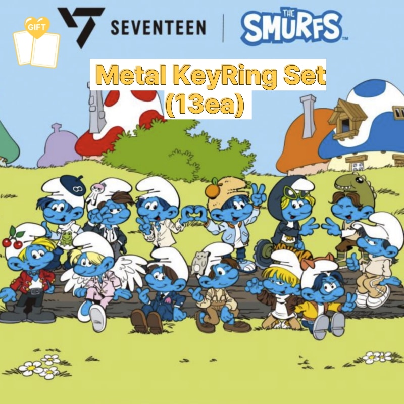 [公式] [13ea set] SEVENTEEN x SMURFS x ISAACTOAST Collaboration Metal KeyRing 限定版グッズ