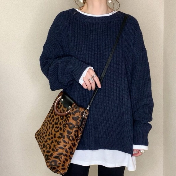 レディース トップス ニット 普通丈 長袖 袖あり ラウンドネック 襟なし かわいい 大人可愛い シンプル カジュアル おしゃれ レトロ こなれ感 ナチュラル 無地 秋 冬 20代 30代 デート