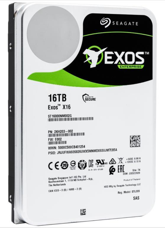HDD SEAGATE ST16000NM002G 16TB 3.5インチ 7200rpm HDD 12Gb/s SAS [Used]
