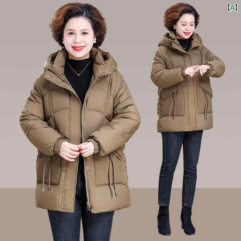 ダウンジャケット シンプル カジュアル おしゃれ 普段着 防寒 暖かい レディース ミセス マダム 年輩 婦人服 ファッション 大きめサイズ 秋冬