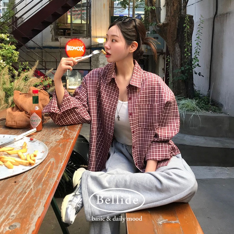 [MADE] ビンテージチェックルーズフィットシャツ・ブラウス bs1179