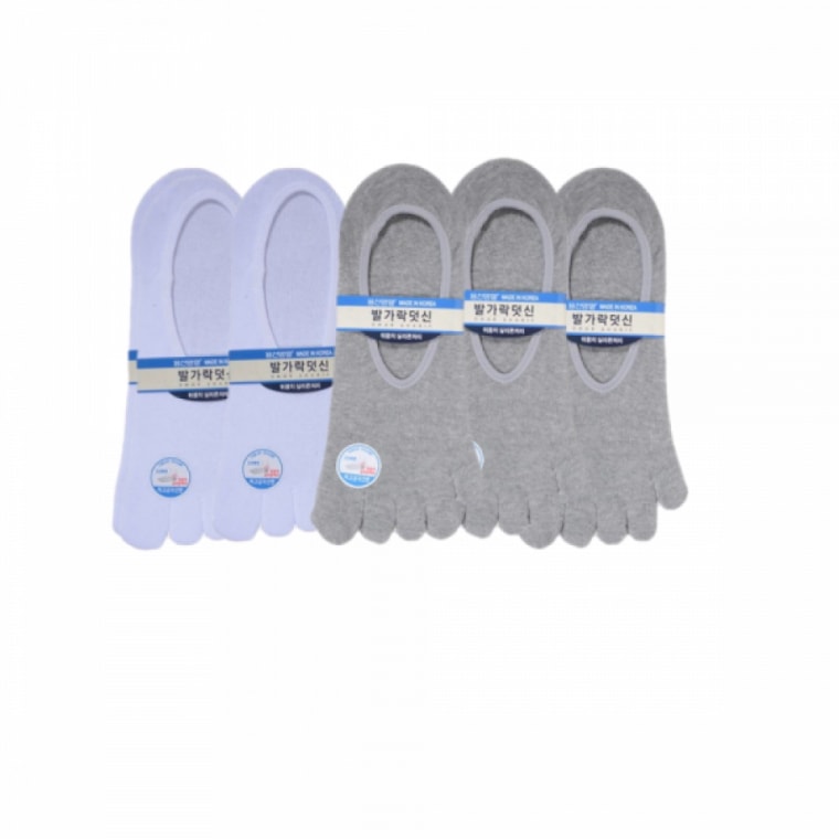 滑り止めシリコン製白つま先ソックス 10足組