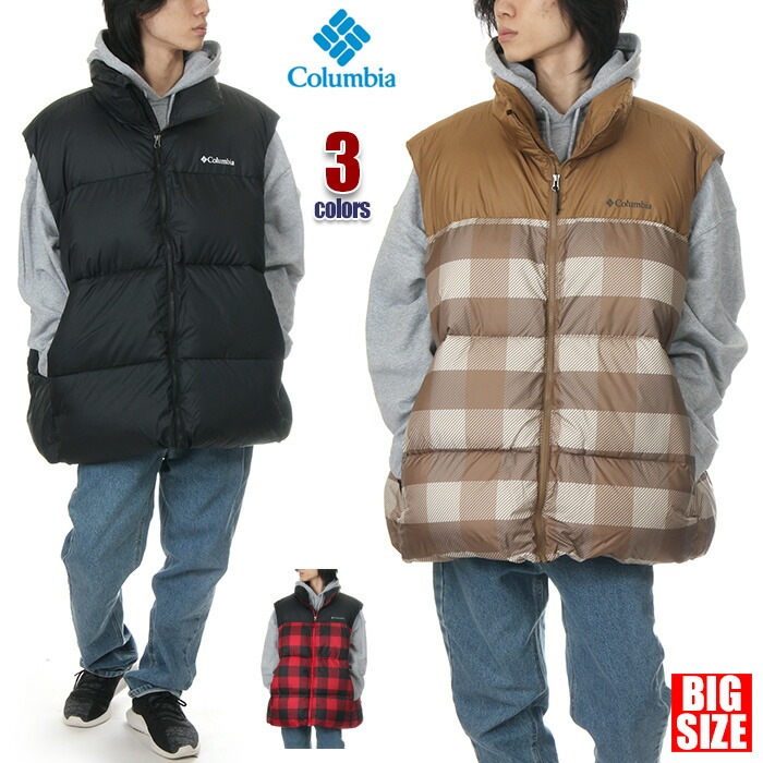 コロンビア ベスト メンズ ビッグサイズ COLUMBIA パフェクト 2 ベスト 中綿ベスト ダウンベスト 撥水 防寒 アウトドア ブランド ファッション 大きいサイズ 黒 チェック柄 ベージュ 赤