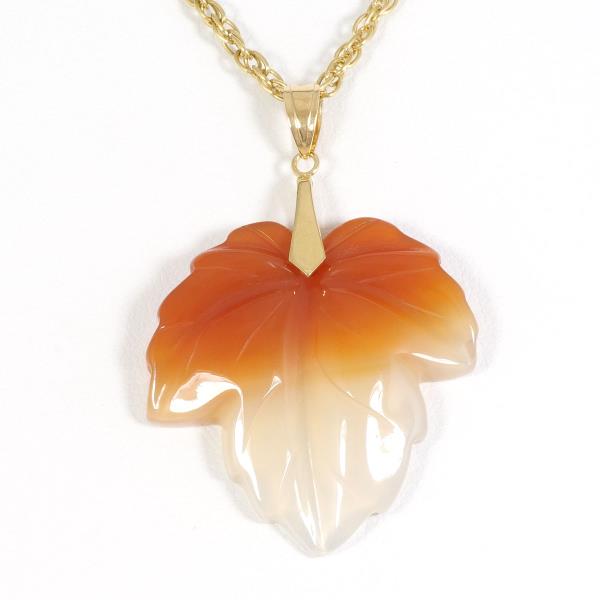 K18 18金 YG イエローゴールド ネックレス 天然石 約40cm ジュエリー 中古