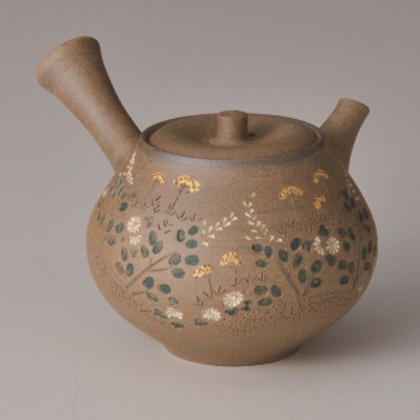 青峰焼〆秋草急須 270cc Y-9