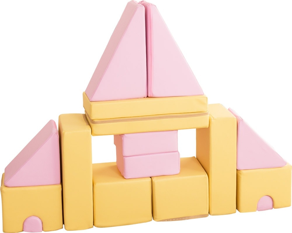積み木クッション 知育玩具 遊具 子どもの好奇心と発想力を育む かわいい 柔らかい チェア スツール 子供部屋 安全安心 水や汚れに強い 16個セット