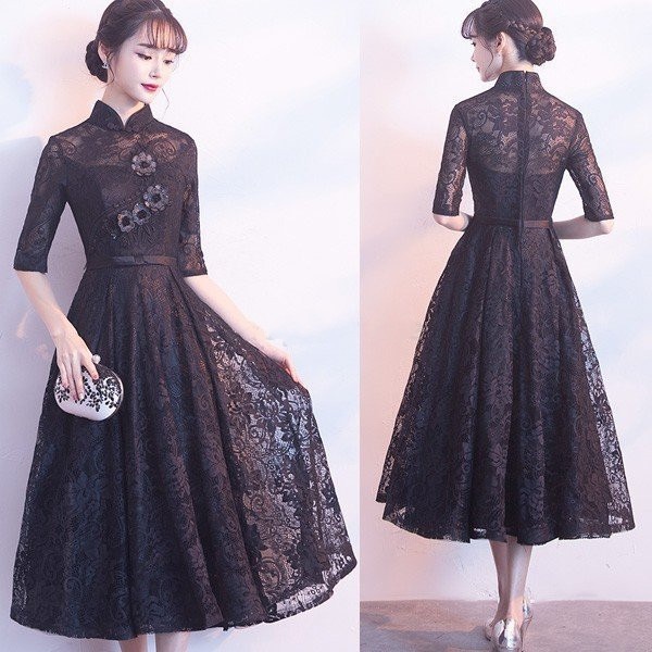 パーティードレス 結婚式 ドレス 演奏会 袖あり ウエディングドレス 同窓会 ワンピース 二次会 パ