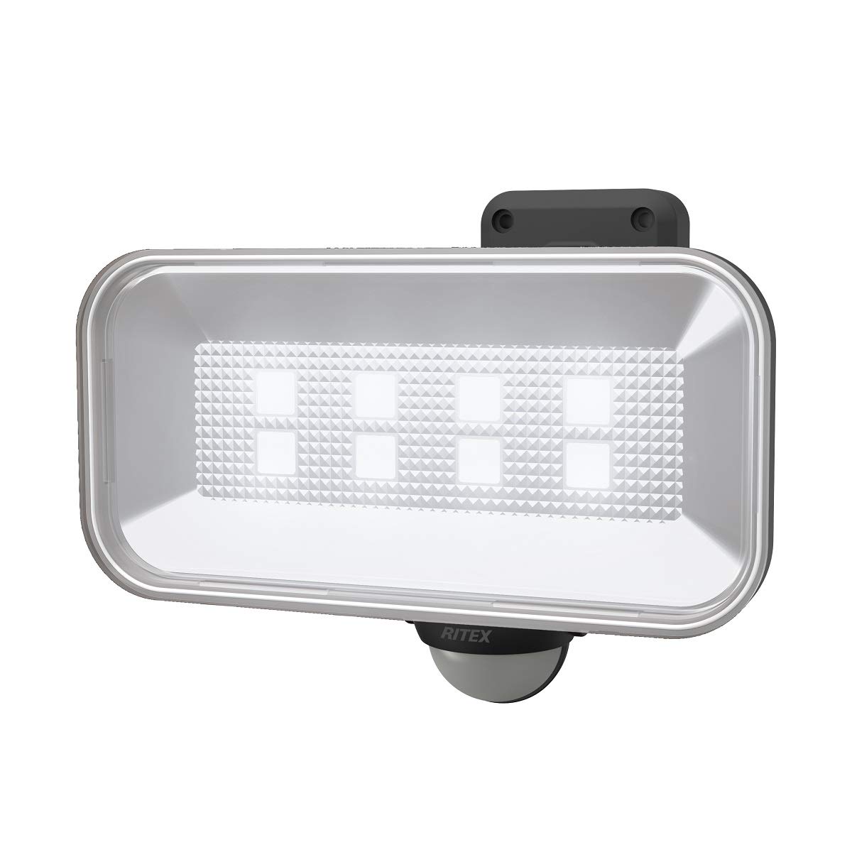【フリーアーム式】ムサシ LEDソーラーセンサーライト 5W ワイド 人感センサー 防犯 防水 S-50L