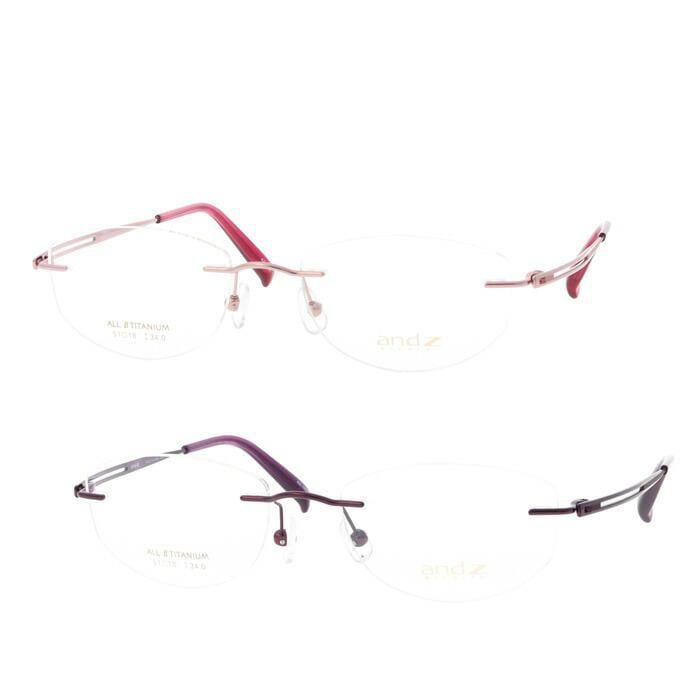 メガネ AZ-1032 col.PK/VO 51mm 2color 日本製 βチタン ツーポイント フチなし