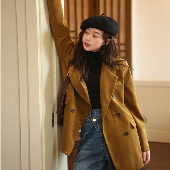 【取寄：納期2週間】テーラードジャケット レディース オフィス ビジネス ジャケット テーラードジャケット ゆったり 体型カバー シンプル テーラードジャケット レディース オフィス ビジネス