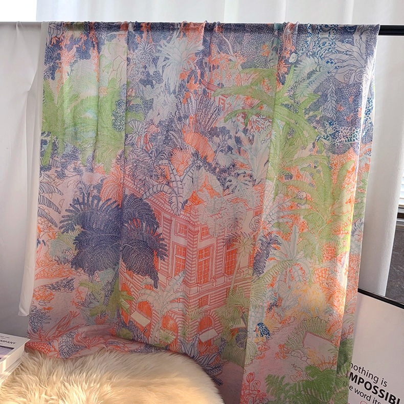 カシミヤの温もり上品で軽い贅沢な花型装飾ロングストール快適通気性デジタルプリント秋冬に合わせやすい