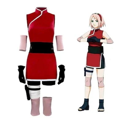 ハロウィン コスチューム 春野サクラ風 ナルト コスプレ衣装 変装 NARUTO 仮装期間限定30％パーティーイベント用品コスプレ変装仮装