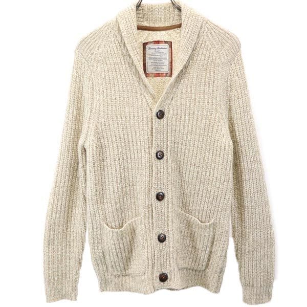 ウールブレンド 長袖 ニット ショールカラー カーディガン S ベージュ系 メンズ
