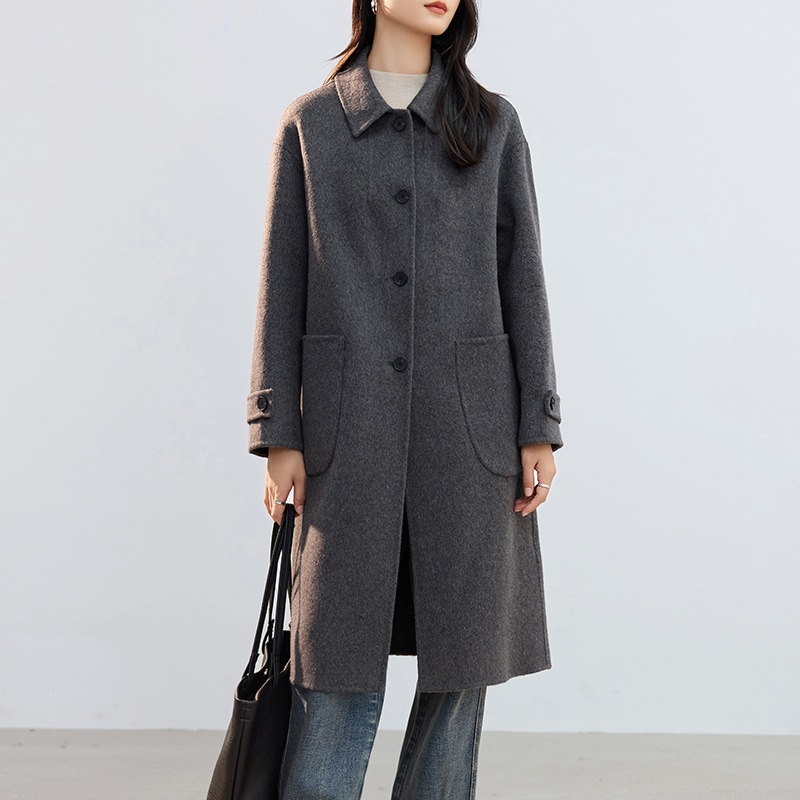 レディース ミッドレングス ベーシック カシミヤニット コート
